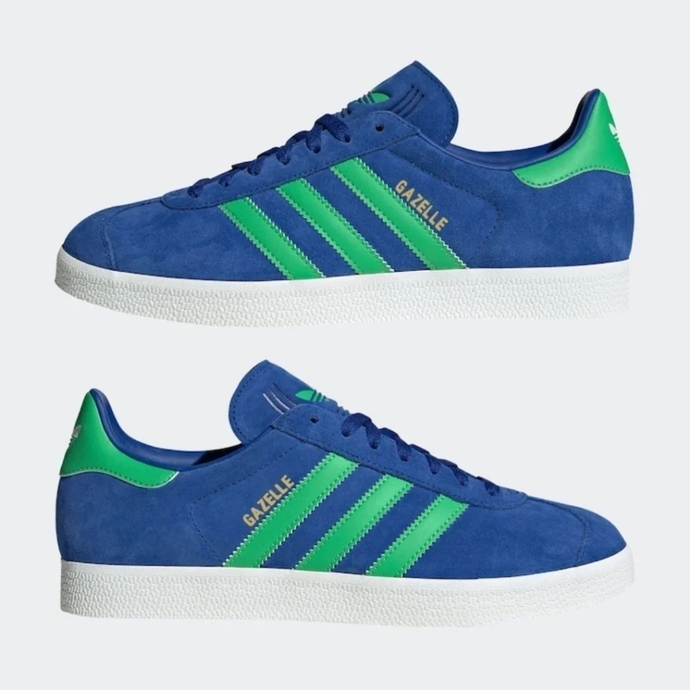 New! Adidas Originals Gazelle Shoes in Royal Blue Green